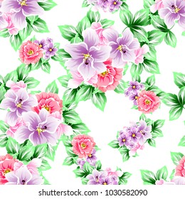 Abstract elegance seamless pattern with floral background