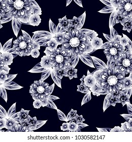 Abstract elegance seamless pattern with floral background