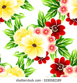 Abstract elegance seamless pattern with floral background