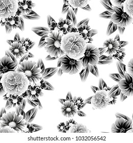 Abstract elegance seamless pattern with floral background