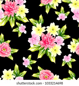Abstract elegance seamless pattern with floral background