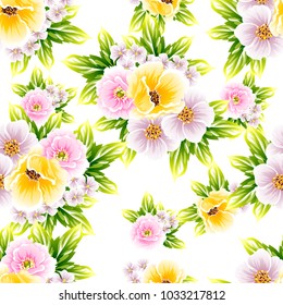 Abstract elegance seamless pattern with floral background