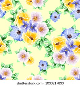 Abstract elegance seamless pattern with floral background