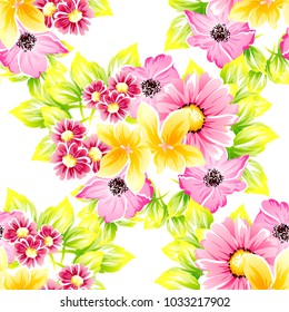 Abstract elegance seamless pattern with floral background