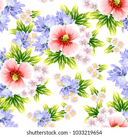 Abstract elegance seamless pattern with floral background
