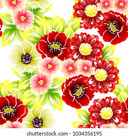 Abstract elegance seamless pattern with floral background