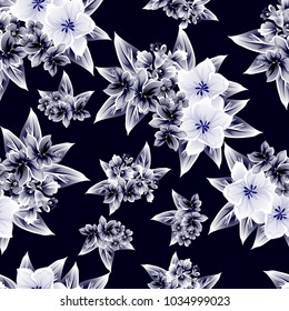 Abstract elegance seamless pattern with floral background