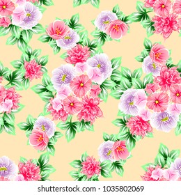 Abstract elegance seamless pattern with floral background