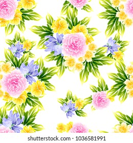 Abstract elegance seamless pattern with floral background