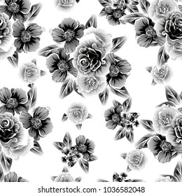 Abstract elegance seamless pattern with floral background