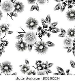 Abstract elegance seamless pattern with floral background