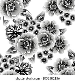 Abstract elegance seamless pattern with floral background