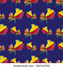 Abstract elegance seamless pattern with floral background