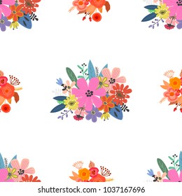 Abstract elegance seamless pattern with floral background