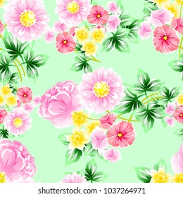 Abstract elegance seamless pattern with floral background