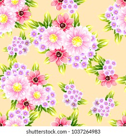 Abstract elegance seamless pattern with floral background