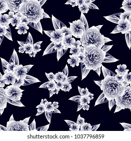 Abstract elegance seamless pattern with floral background