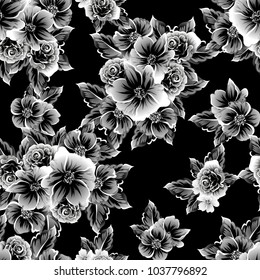 Abstract elegance seamless pattern with floral background