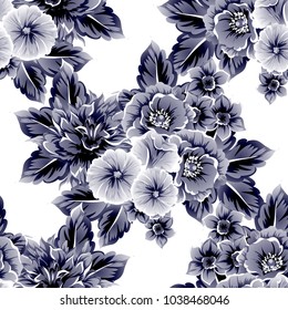 Abstract elegance seamless pattern with floral background