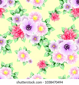 Abstract elegance seamless pattern with floral background