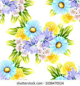 Abstract elegance seamless pattern with floral background
