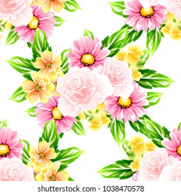 Abstract elegance seamless pattern with floral background