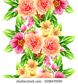 Abstract elegance seamless pattern with floral background