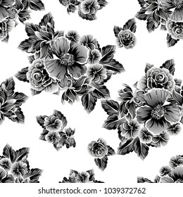 Abstract elegance seamless pattern with floral background