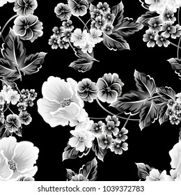 Abstract elegance seamless pattern with floral background
