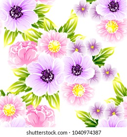 Abstract elegance seamless pattern with floral background