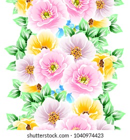 Abstract elegance seamless pattern with floral background