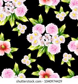 Abstract elegance seamless pattern with floral background