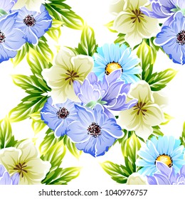 Abstract elegance seamless pattern with floral background