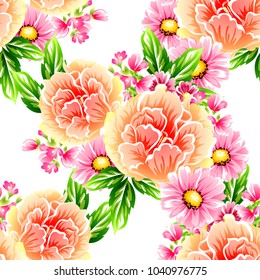 Abstract elegance seamless pattern with floral background