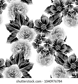 Abstract elegance seamless pattern with floral background