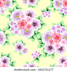 Abstract elegance seamless pattern with floral background