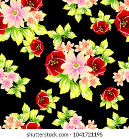 Abstract elegance seamless pattern with floral background
