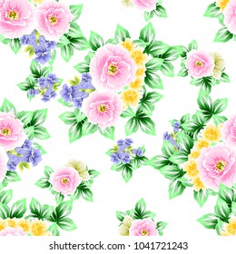 Abstract elegance seamless pattern with floral background