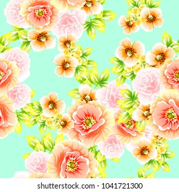 Abstract elegance seamless pattern with floral background
