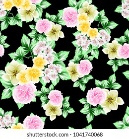 Abstract elegance seamless pattern with floral background
