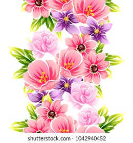 Abstract elegance seamless pattern with floral background