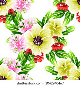 Abstract elegance seamless pattern with floral background