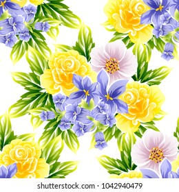 Abstract elegance seamless pattern with floral background