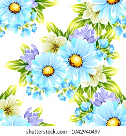 Abstract elegance seamless pattern with floral background