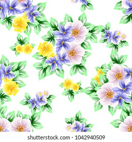 Abstract elegance seamless pattern with floral background