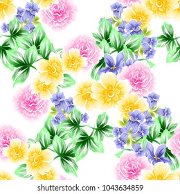 Abstract elegance seamless pattern with floral background