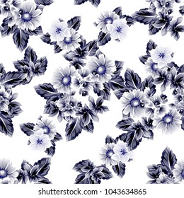 Abstract elegance seamless pattern with floral background