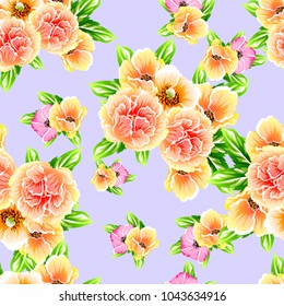 Abstract elegance seamless pattern with floral background