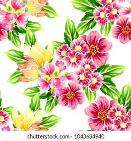 Abstract elegance seamless pattern with floral background
