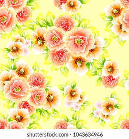 Abstract elegance seamless pattern with floral background